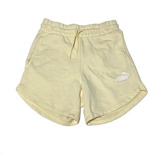 Puma NWOT Pale Yellow High Waist Sweat Leisure Sportwear Shorts Size XS
